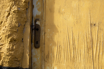 background with yellow old door