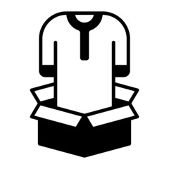 Thawb Gift Concept, ankle-length robe in Box Vector Icon Design, Ramazan and Eid al-Fitr Symbol, Islamic and Muslims fasting Sign, Arabic holidays celebration stock illustration