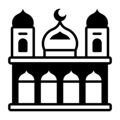 Muslim Mosque Concept, Religious Landmark Vector color Icon Design, Ramazan and Eid al-Fitr Symbol, Islamic and Muslims fasting Sign, Arabic holidays celebration stock illustration