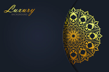 Luxurty mandala style golden pattern background.