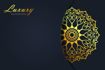 Luxurty mandala style golden pattern background.