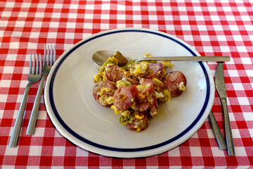 pancetta con uova strapazzate