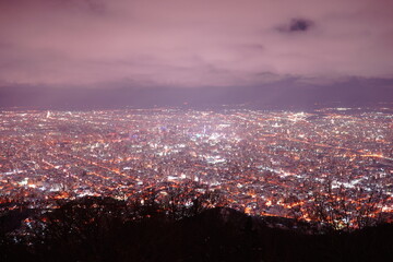 Fototapeta premium 日本 北海道 札幌 藻岩山 山頂展望台からの夜景