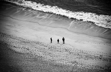 View of beach and Atlantic coast in Nazar&eacute;, Portugal