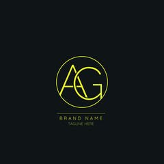 Letter AG Logo Design Vector Template