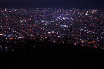 日本 北海道 札幌 藻岩山 山頂展望台からの夜景