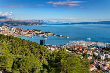 Fototapeta na wymiar City of Split in Dalmatia county, Croatia at the Adriatic Sea coast.