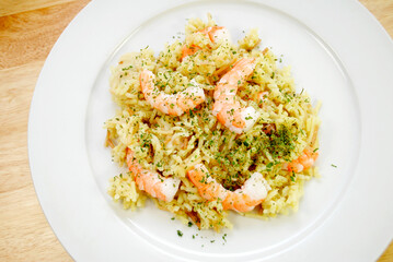 Shrimp Scampi with Wild Rice and Vermicelli