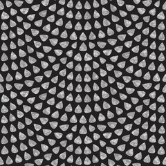 Seamless pattern with fish scale layout. Watercolor painted silver water drops, seigaiha background, peacock tail shape pattern © L. Kramer