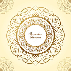 Ramadan kareem with creative mandala design