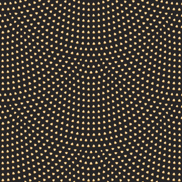 Vector seamless wavy pattern with fish scale layout. Gold water drops on a black background. Fan shaped Christmas tree light bulbs garlands .New Year holiday decoration