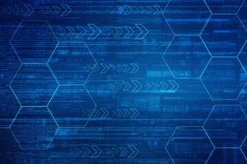 2d illustration Abstract futuristic electronic circuit technology background