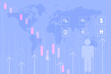 Fototapeta premium 2d rendering Stock market online business concept. business Graph 