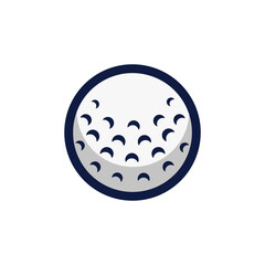 Golf ball simple flat icon vector