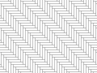 Herringbone floor. Seamless tile pattern. Cladding texture. Paving classic background. Timber masonry. Outline ceramic print. Subway monochrome panel. Geometric grid. Vector illustration Zig zag slabs