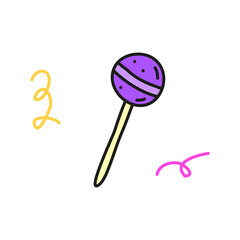 Doodle colored baby rattle.