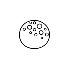 Doodle outline moon icon.