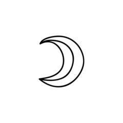 Doodle outline moon icon.