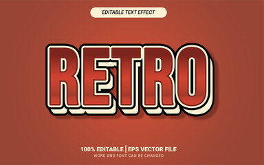 Retro 3d editable text effect vector headline element design
