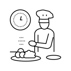 chef cooking line icon vector illustration