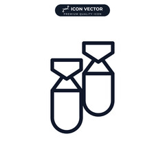 Nuclear Rocket Air Bomb icon symbol template for graphic and web design collection logo vector illustration