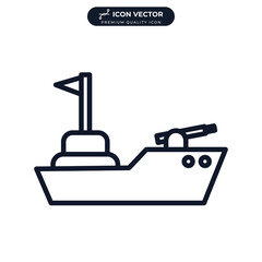 Battleship icon symbol template for graphic and web design collection logo vector illustration