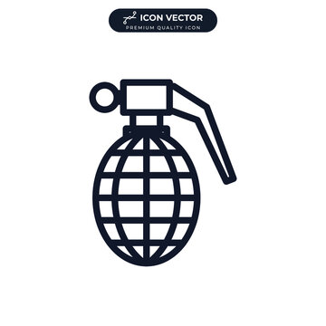 grenade icon symbol template for graphic and web design collection logo vector illustration