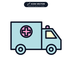 ambulance icon symbol template for graphic and web design collection logo vector illustration