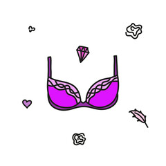Doodle colored women s bra.