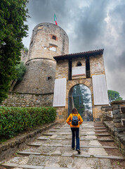 Rocca di Bergamo in Italy - obrazy, fototapety, plakaty