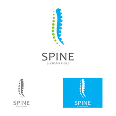 Spinal diagnostics, spine care, and spine health. With modern vector icon design concept logo template illustration
