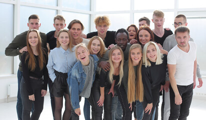Fototapeta na wymiar portrait of a group of happy young people