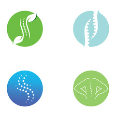 Spinal diagnostics, spine care, and spine health. With modern vector icon design concept logo template illustration