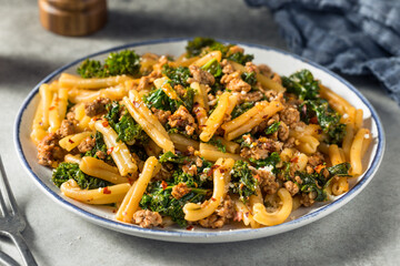 Homemade Kale and Sausage Caserecci Pasta