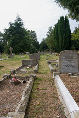 gravestones in the cemetery 