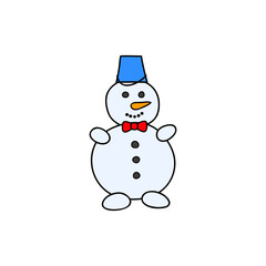 Doodle snowman icon.