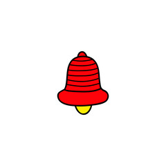 Doodle colored bell icon.