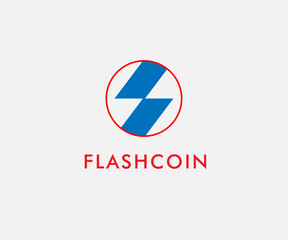 flash icon isolated circle logo design, usable logo design for crypt. mining.coin