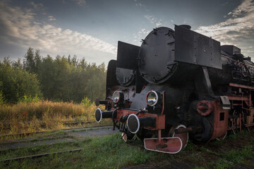 Fototapeta premium Landscape of industry: mine factories smelters railway 