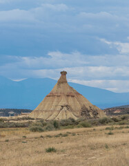 Panoramic view of Castildetierra in the Bardenas Reales National Park.