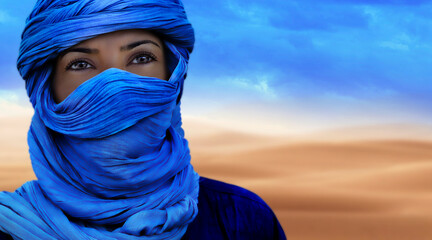 Tuareg woman in the desert