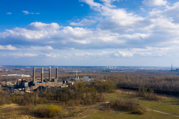 Landscape of industry: mine factories smelters railway 