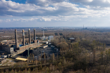 Landscape of industry: mine factories smelters railway 