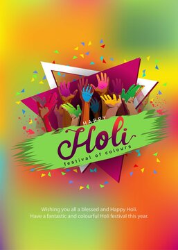 Beautiful poster for Indian festival Happy Holi with colorful background.
