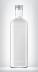 Glass Bottle on background. 3d rendering