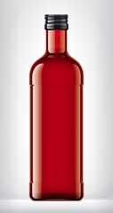 Color Glass Bottle on background. 3d rendering