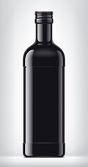 Black Bottle on background. 3d rendering