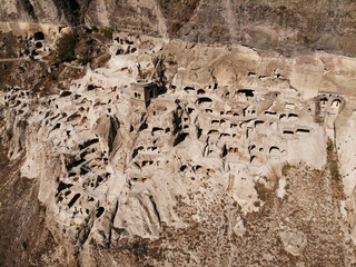 A cave monastery site in Vardzia, southern Georgia