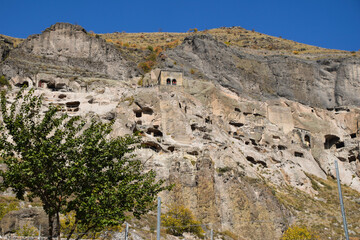 Fototapeta na wymiar A cave monastery site in Vardzia, southern Georgia