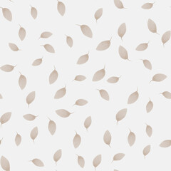 Fototapeta na wymiar Seamless watercolor floral pattern - composition of green and gray leaves and branches on a white background. Perfect for wrappers, wallpapers, greeting cards, textile, romantic events.